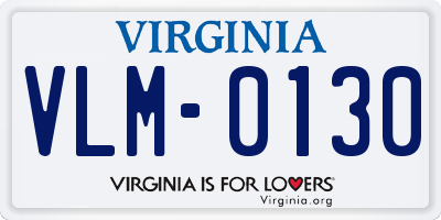 VA license plate VLM0130