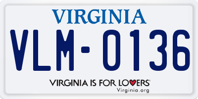 VA license plate VLM0136