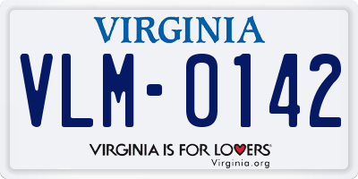 VA license plate VLM0142