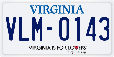 VA license plate VLM0143