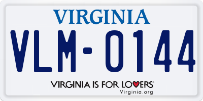 VA license plate VLM0144