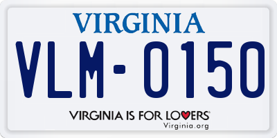 VA license plate VLM0150