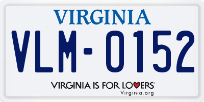 VA license plate VLM0152