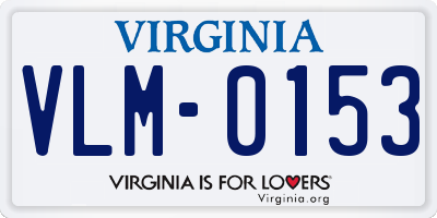 VA license plate VLM0153