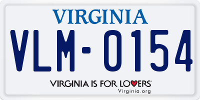 VA license plate VLM0154