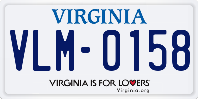 VA license plate VLM0158