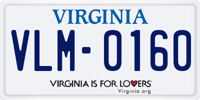 VA license plate VLM0160