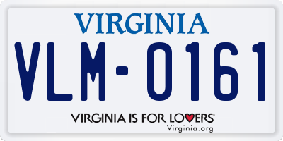 VA license plate VLM0161