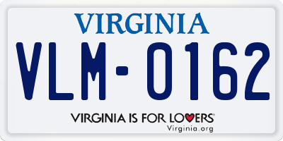 VA license plate VLM0162