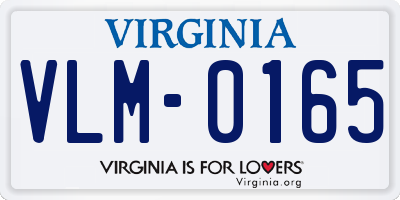 VA license plate VLM0165