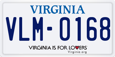 VA license plate VLM0168