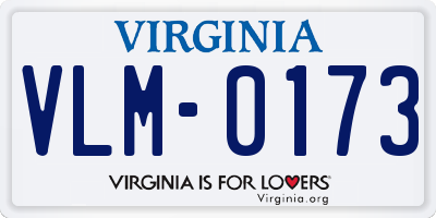 VA license plate VLM0173