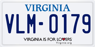 VA license plate VLM0179