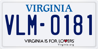 VA license plate VLM0181