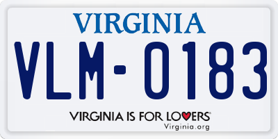 VA license plate VLM0183