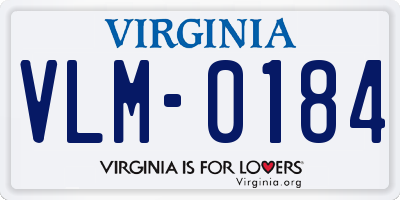 VA license plate VLM0184