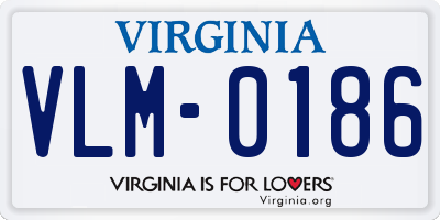 VA license plate VLM0186