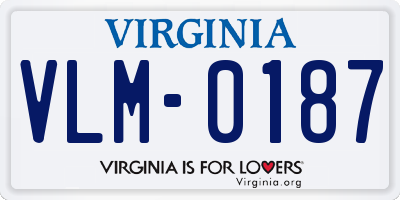 VA license plate VLM0187