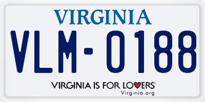 VA license plate VLM0188