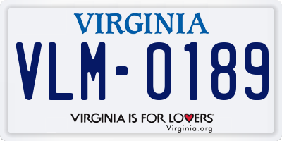 VA license plate VLM0189