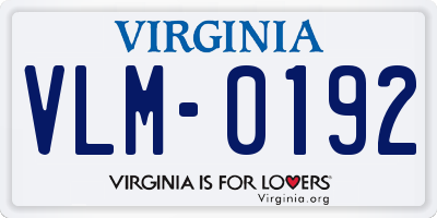 VA license plate VLM0192