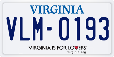 VA license plate VLM0193