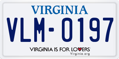 VA license plate VLM0197