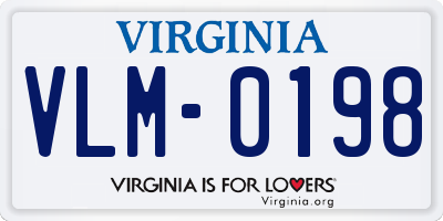 VA license plate VLM0198