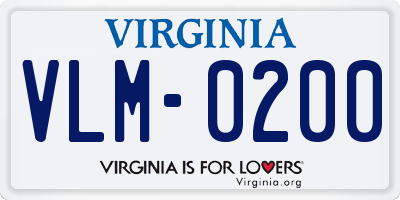 VA license plate VLM0200