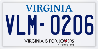 VA license plate VLM0206