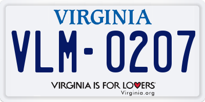 VA license plate VLM0207