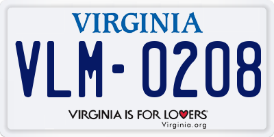 VA license plate VLM0208