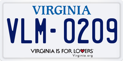 VA license plate VLM0209