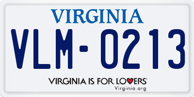 VA license plate VLM0213