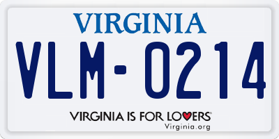 VA license plate VLM0214