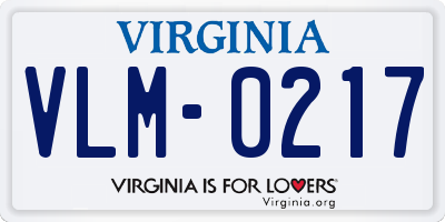 VA license plate VLM0217