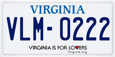 VA license plate VLM0222