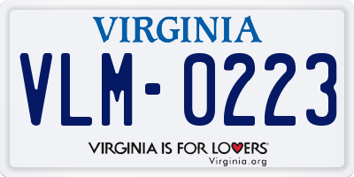 VA license plate VLM0223