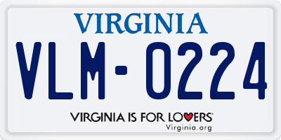 VA license plate VLM0224