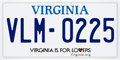 VA license plate VLM0225