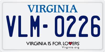 VA license plate VLM0226