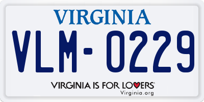 VA license plate VLM0229