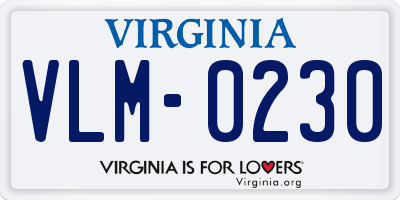 VA license plate VLM0230