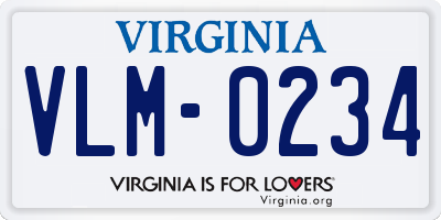 VA license plate VLM0234