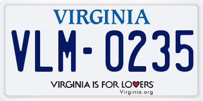 VA license plate VLM0235