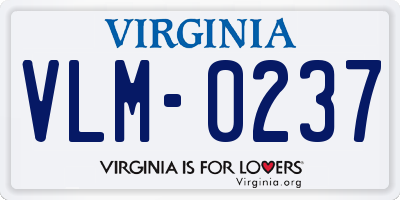 VA license plate VLM0237