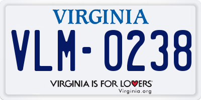 VA license plate VLM0238