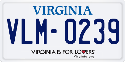 VA license plate VLM0239