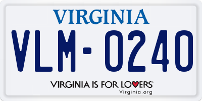 VA license plate VLM0240