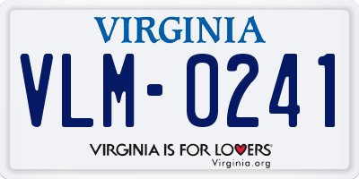 VA license plate VLM0241